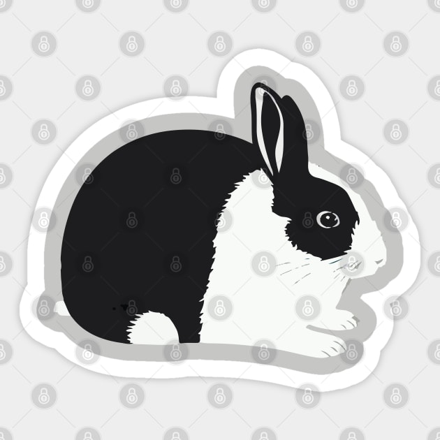 Black Dutch Rabbit Chubby Bun Lady Mom Birthday Sticker by wigobun